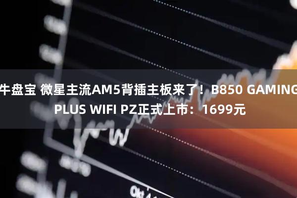 牛盘宝 微星主流AM5背插主板来了！B850 GAMING PLUS WIFI PZ正式上市：1699元