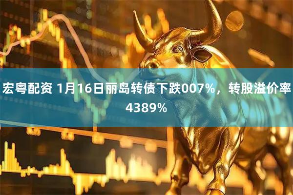 宏粤配资 1月16日丽岛转债下跌007%，转股溢价率4389%