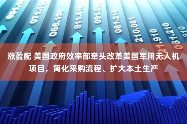 涨盈配 美国政府效率部牵头改革美国军用无人机项目,简化采购流程、扩大本土生产